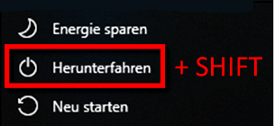 Windows 10 richtig herunterfahren